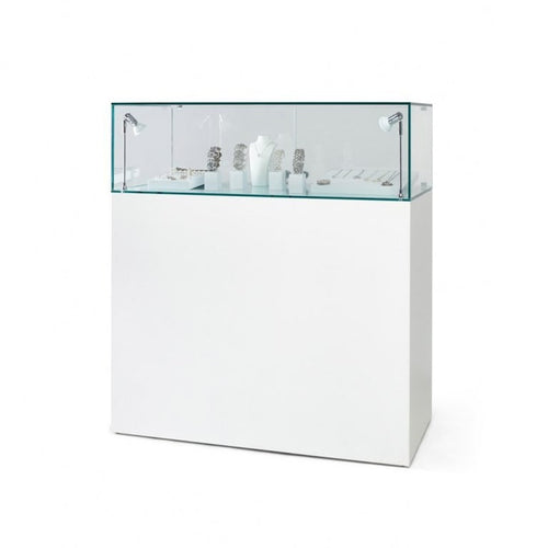 Conservation Display Case 800mm by 500mm by 1600mm High with Humidity Control in Gallery White Lacquer