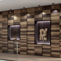 Eight Bay Collection Display Wall 2400mm Wide in Gallery White Lacquer
