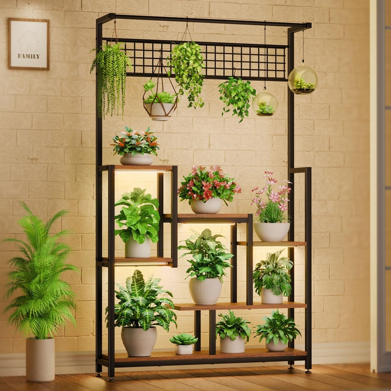 Five Tier Plant Wall 1800mm Wide in Powder Coated Steel