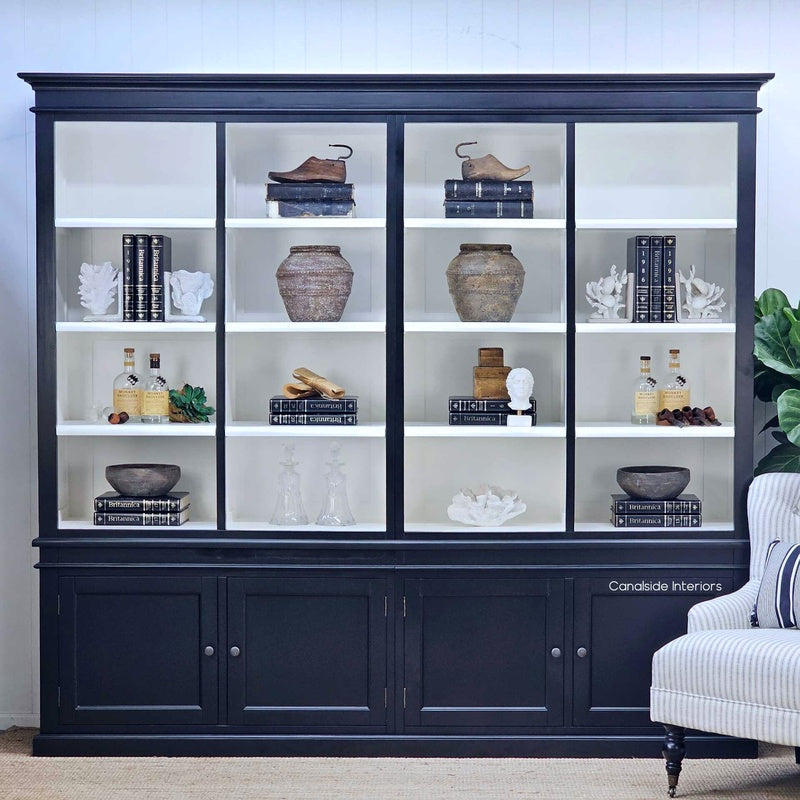 Four Bay Collection Display Wall 1200mm Wide in Matt Black Lacquer