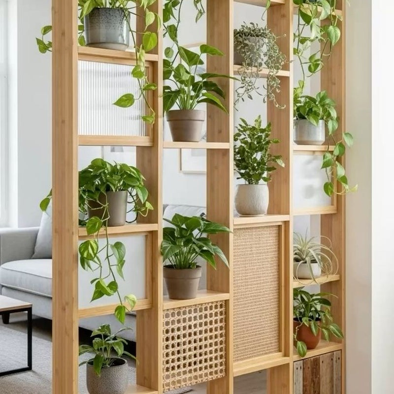Freestanding Plant Room Divider in Solid Oak