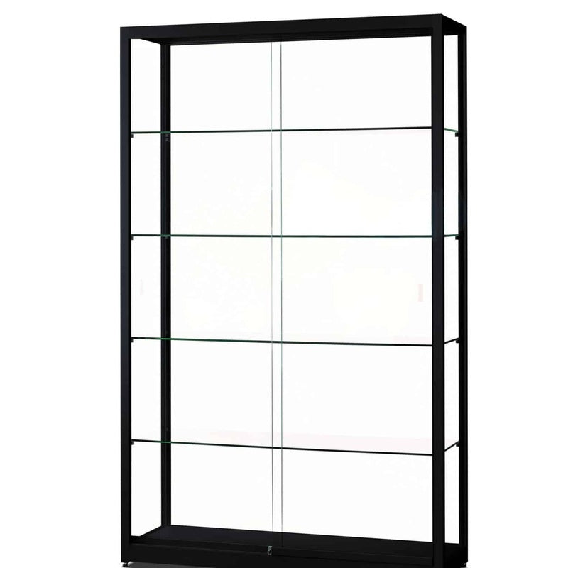 Freestanding Vitrine 1200mm by 600mm by 1000mm High with a Matt Black Lacquer Base