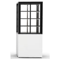 Freestanding Vitrine 600mm by 400mm by 1400mm High with a Gallery White Lacquer Base