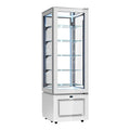 Freestanding Vitrine 600mm by 600mm by 1600mm High with a Gallery White Lacquer Base