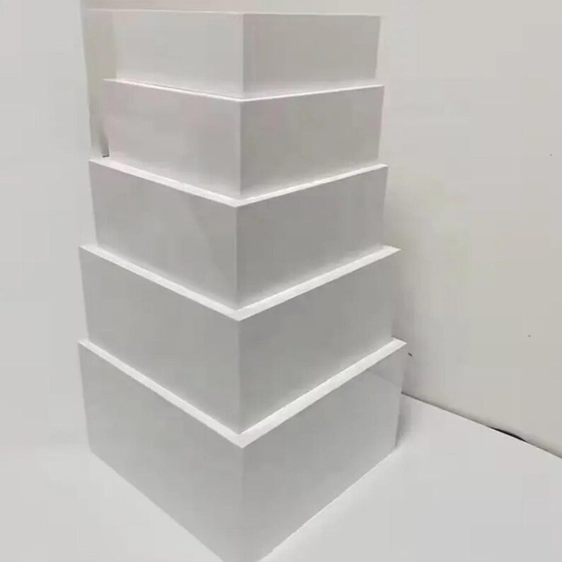 Set of Five Graduated Risers 200mm Square in Gallery White Lacquer