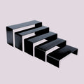 Set of Five Graduated Risers 200mm Square in Matt Black Lacquer