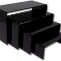 Set of Four Nesting Plinths 600mm Square in Matt Black Lacquer