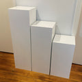 Set of Seven Plinths 300mm Square Graduated in Gallery White Lacquer