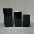 Set of Seven Plinths 300mm Square Graduated in Matt Black Lacquer