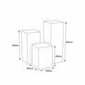 Set of Three Graduated Plinths 400mm Square in Solid Ash