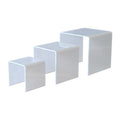 Set of Three Graduated Risers 150mm Square in Gallery White Lacquer