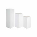 Set of Three Plinths 300mm Square at One Height in Gallery White Lacquer