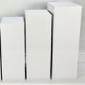 Set of Three Plinths 500mm Square Graduated in Gallery White Lacquer