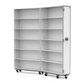 Touring Exhibition Case 500mm by 500mm by 1400mm High with a Flight Crate in Gallery White Lacquer